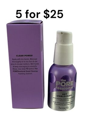 Benefit The POREfessional Get Unblocked Makeup Removing Cleansing Oil -travel Sz